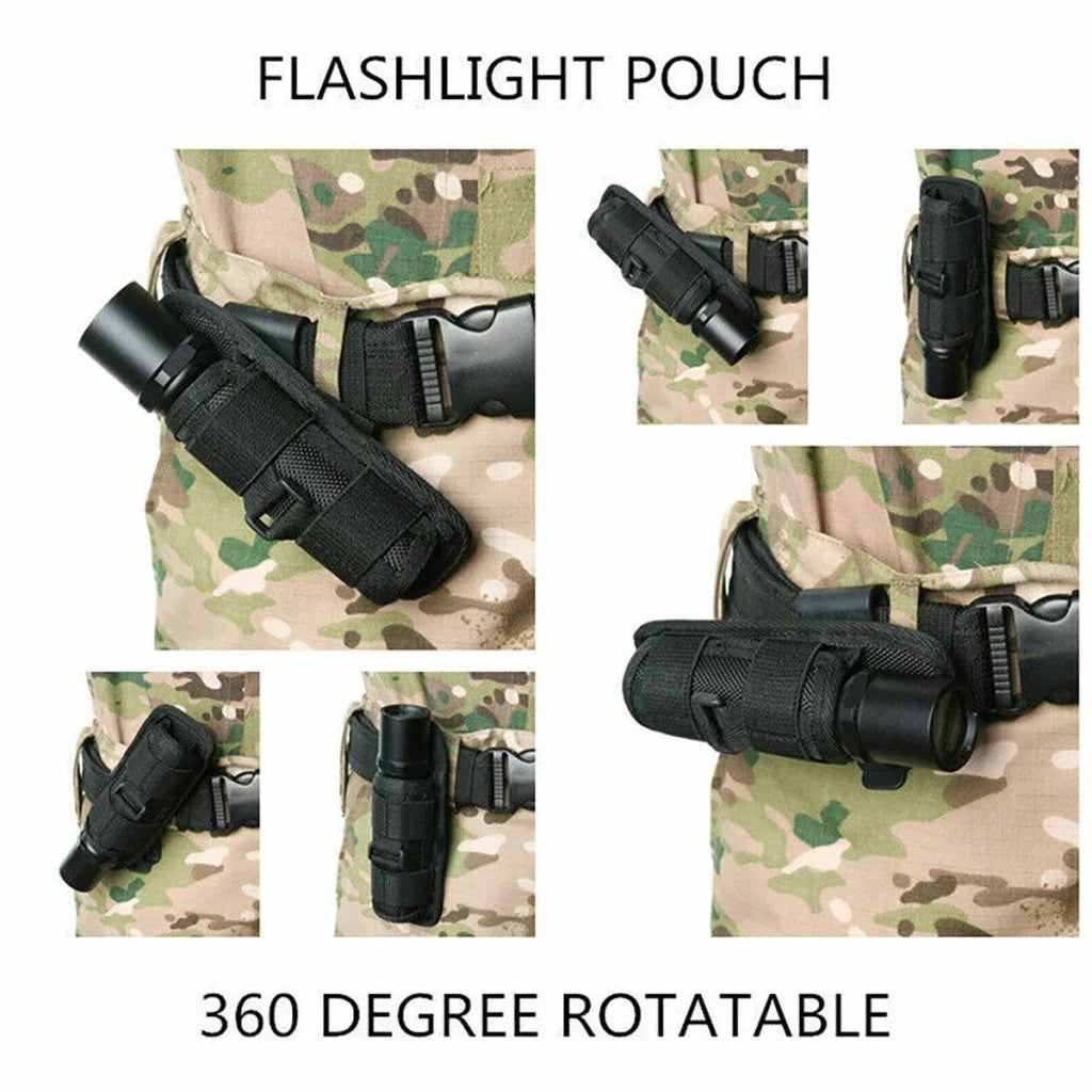 Portable Outdoor Military Flashlight Bag Pouch Tactical
