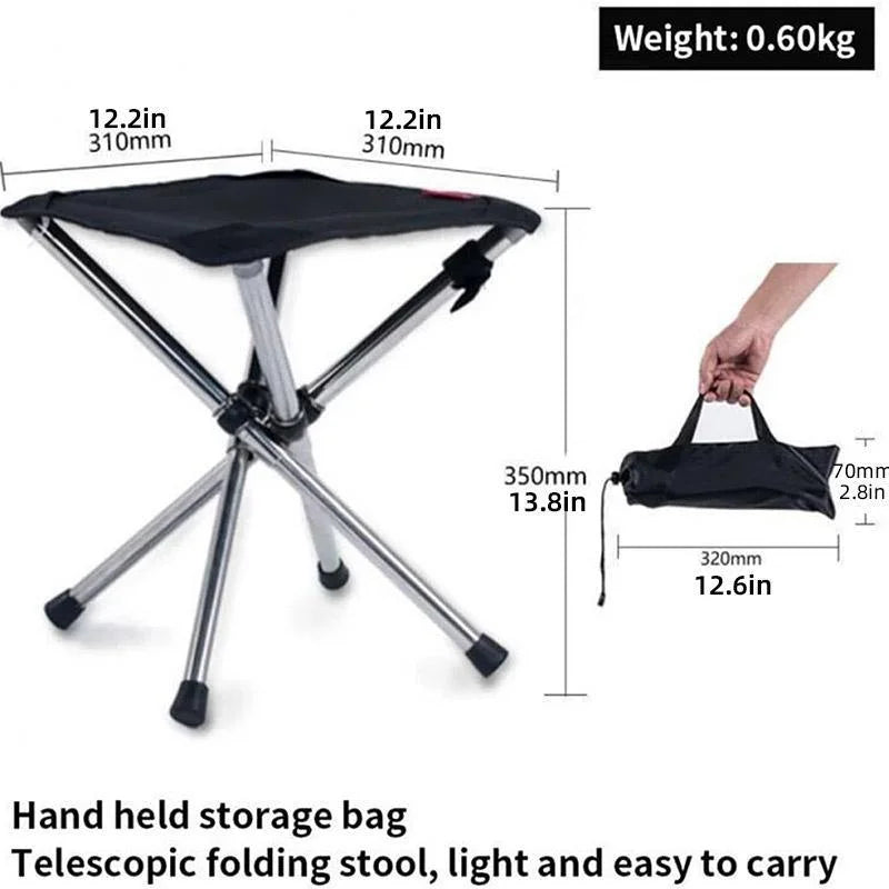 Portable Outdoor Telescopic Folding Stool Camping Chair