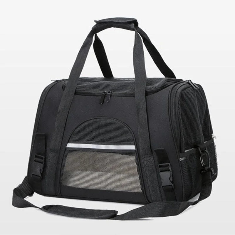 Portable Pet Bag for Small Dogs and Cats - Black Travel