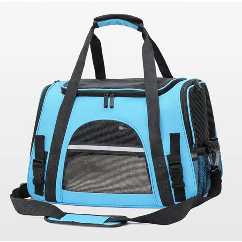 Portable Pet Bag for Small Dogs and Cats - Light blue