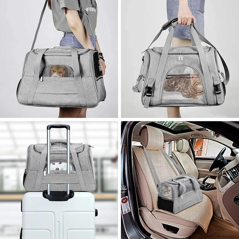 Portable Pet Bag for Small Dogs and Cats - Light pink
