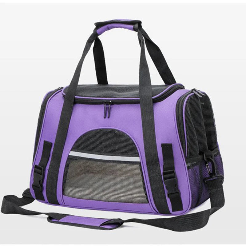 Portable Pet Bag for Small Dogs and Cats - Purple Travel