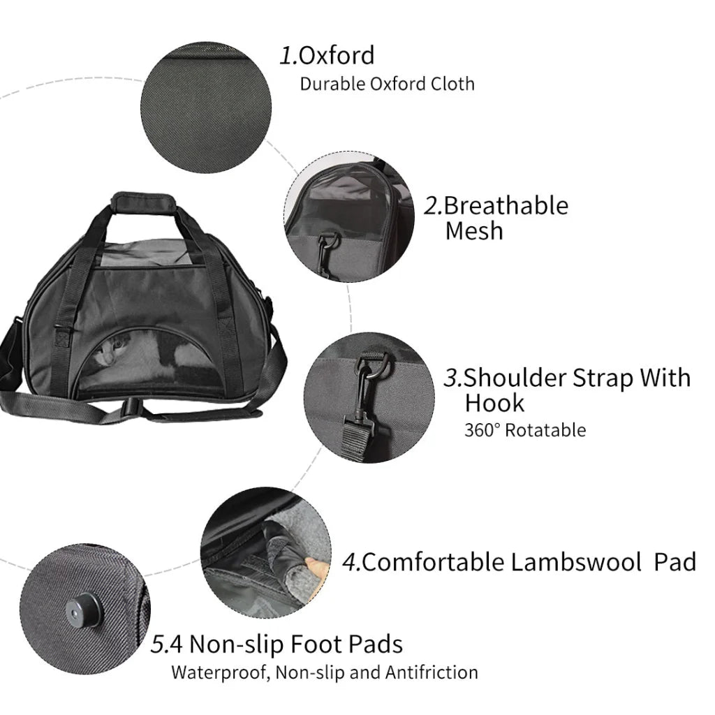 Portable Pet Carrier Tote Travel Bag Kennel Soft Dog Crate