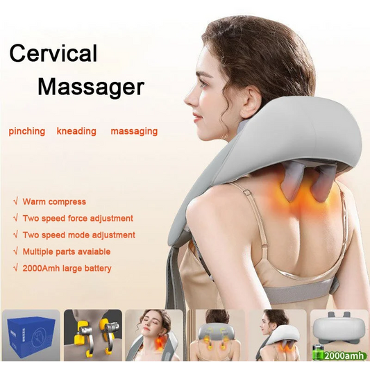 Portable Shiatsu Neck and Shoulder Massager with Heat
