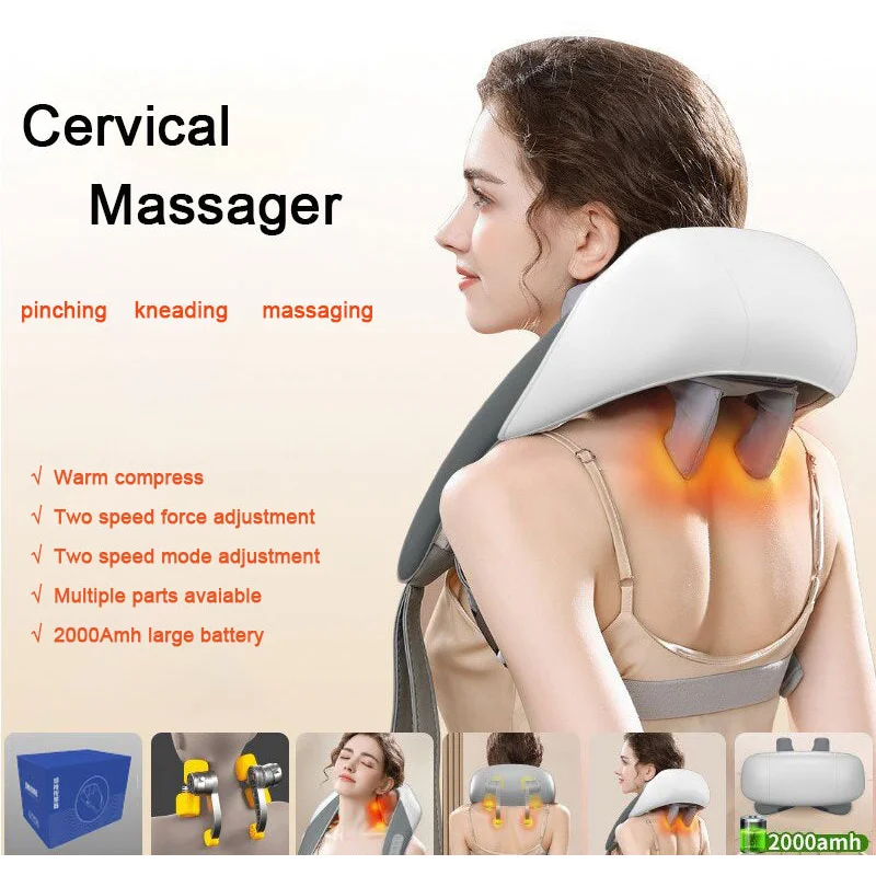 Portable Shiatsu Neck and Shoulder Massager with Heat