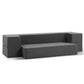 Grey mattress with quilted cover and layered edge detail
