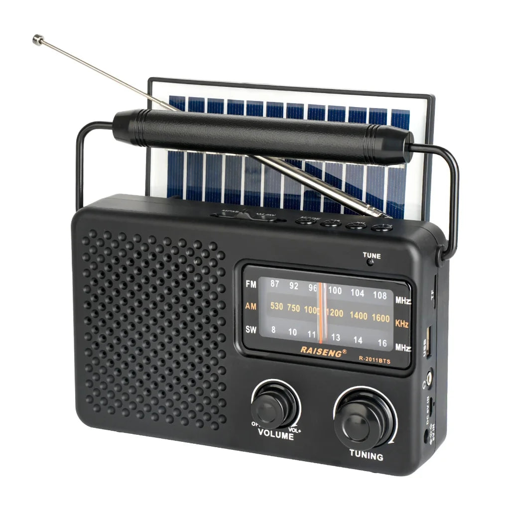 Portable Solar Powered 3-Band AM/FM/SW Radio with Bluetooth