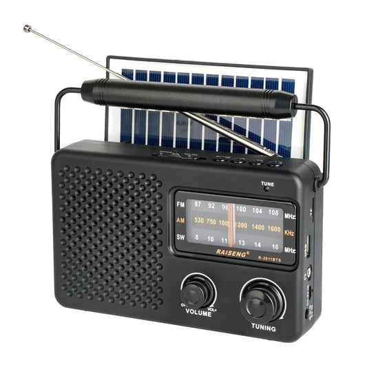 Portable Solar Powered 3-Band AM/FM/SW Radio with Bluetooth