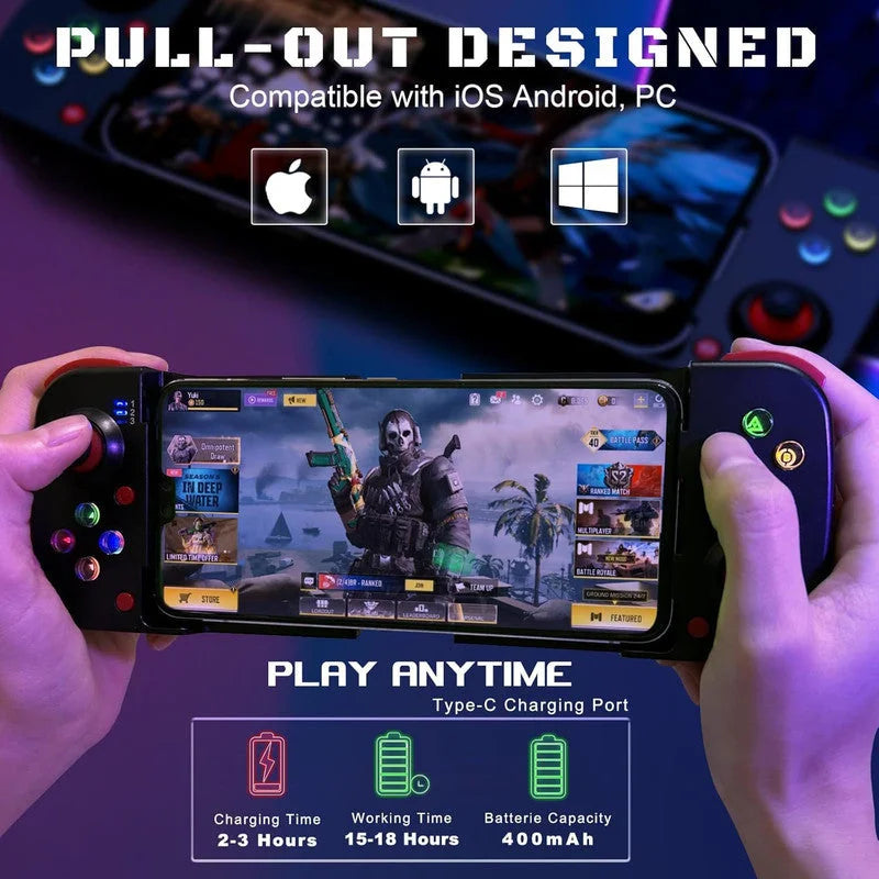 Portable Telescopic Mobile Game Controller - Bluetooth 5.0