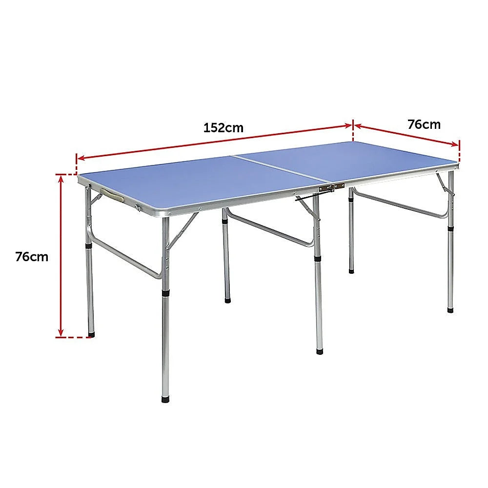 Portable tennis table with component details and storage context