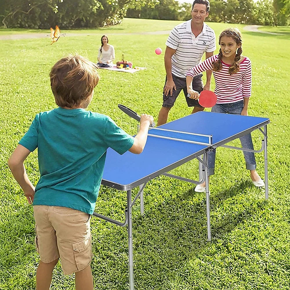 Portable Tennis Table 152cm Folding Ping Pong Table Game Set