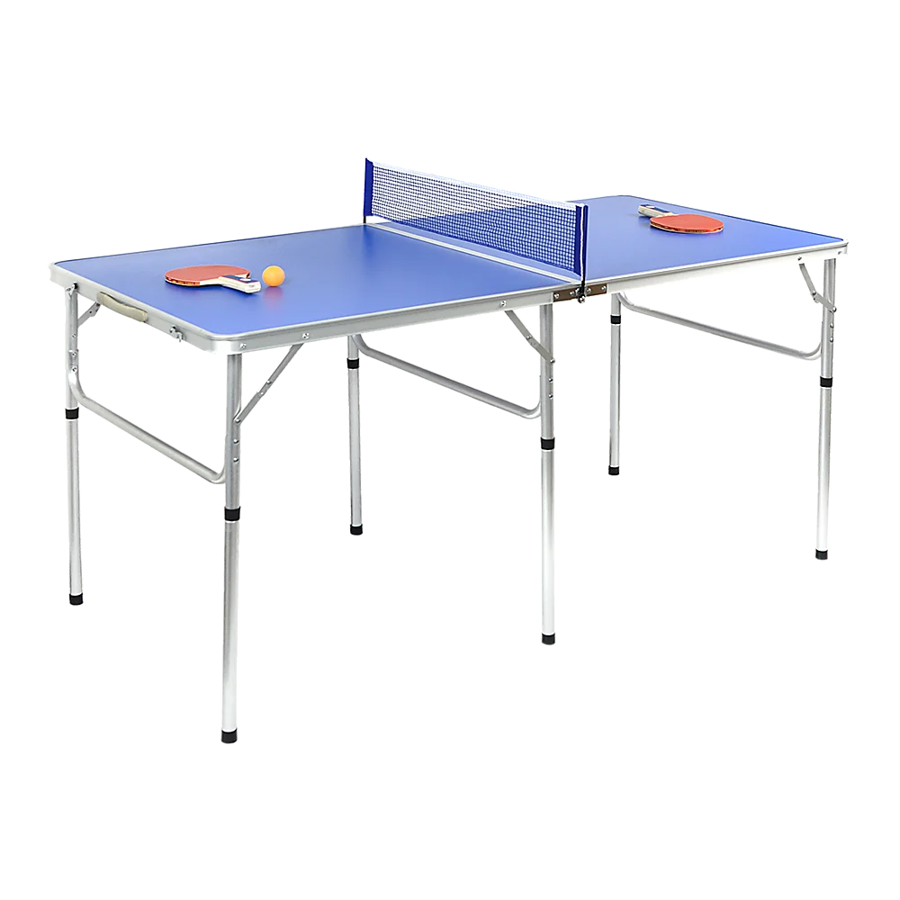 152cm portable tennis table with colour and construction cues