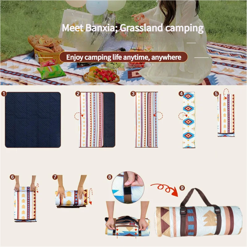 Portable Traditional Pattern Picnic Mat - Lightweight
