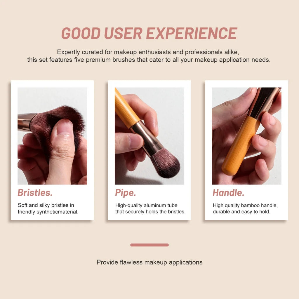 Portable Travel Makeup Brush Set with LED Mirror