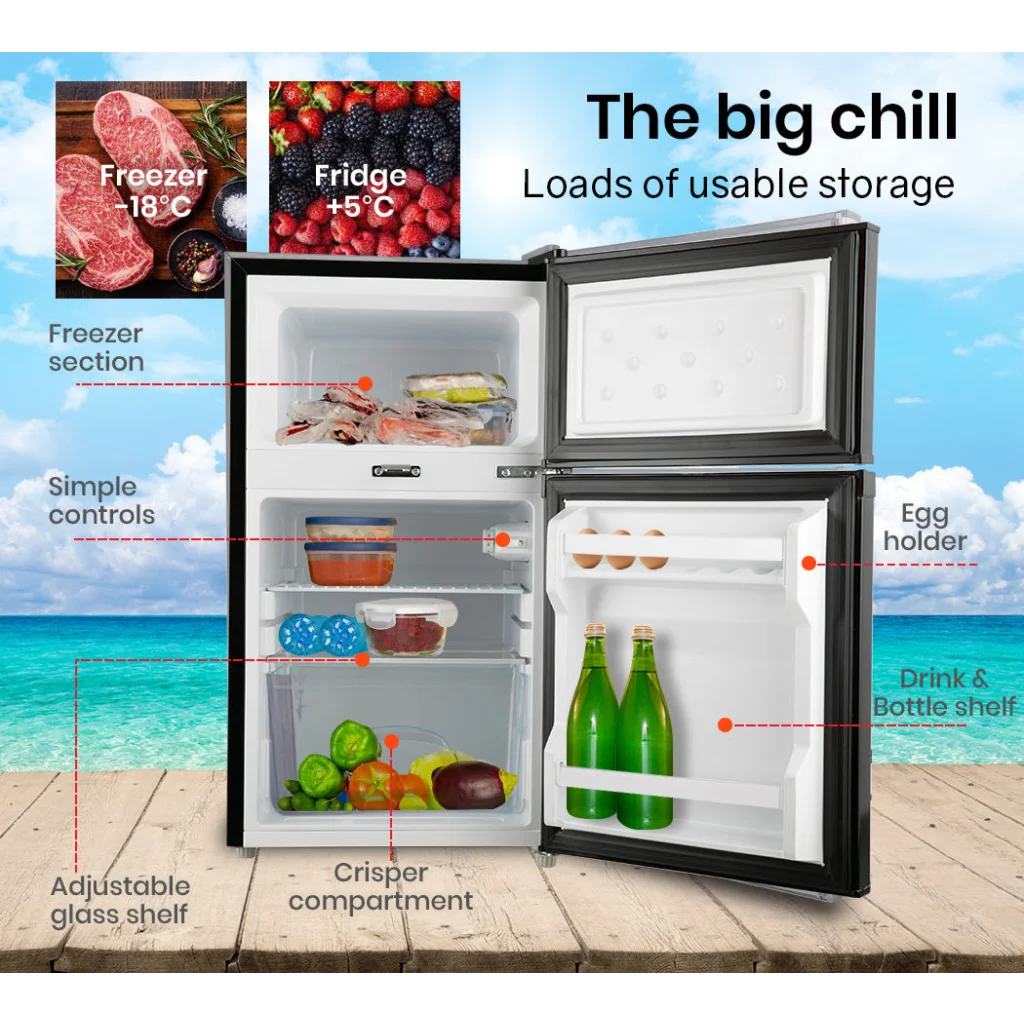 Portable Upright Fridge Refrigerator 95L 12V/24V/240V