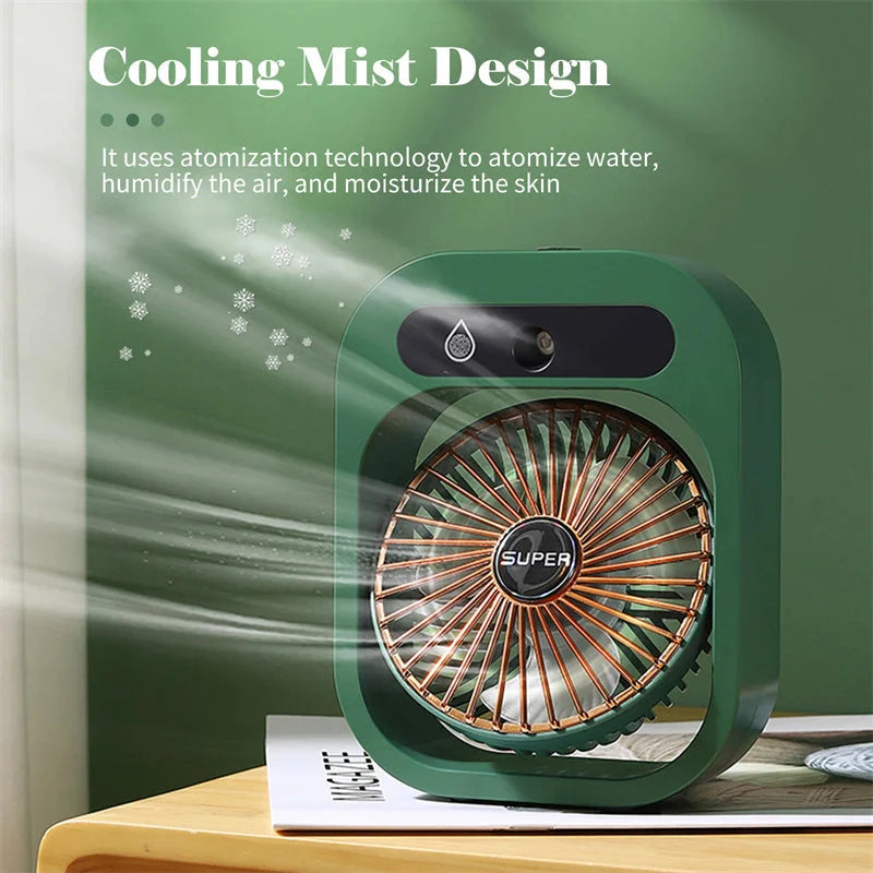 Portable USB Rechargeable Misting Fan - Compact Personal