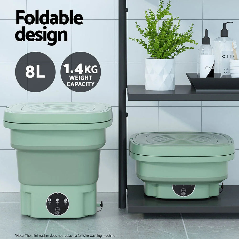 Portable Washing Machine 8L - Green - Home & Garden