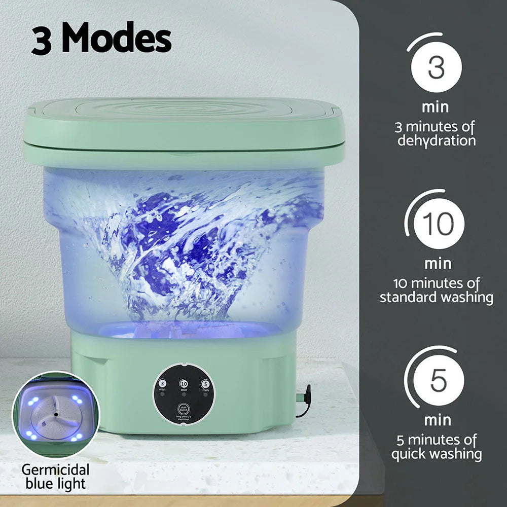 Portable Washing Machine 8L - Green - Home & Garden
