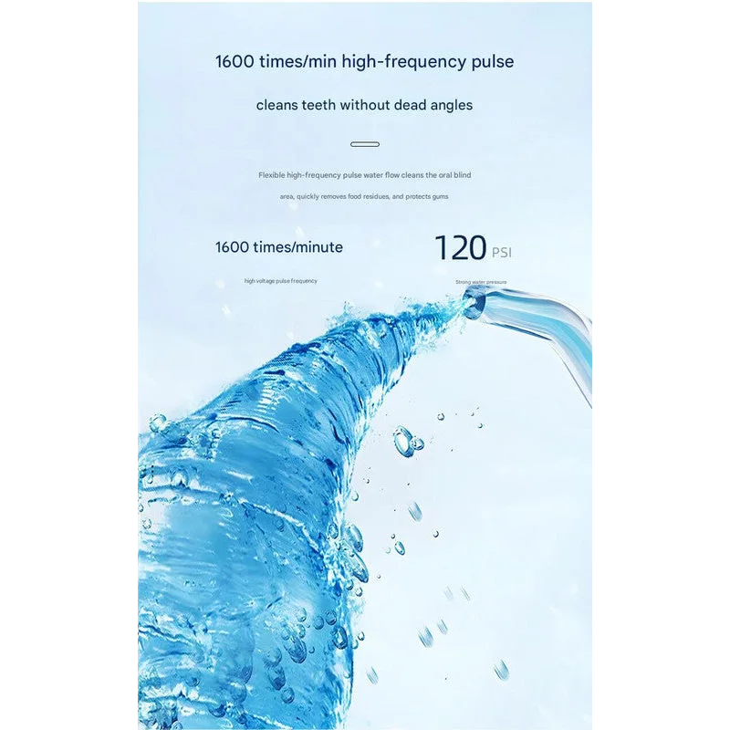 Portable Water Flosser - 70-Day Battery 4 Modes 5 Nozzles