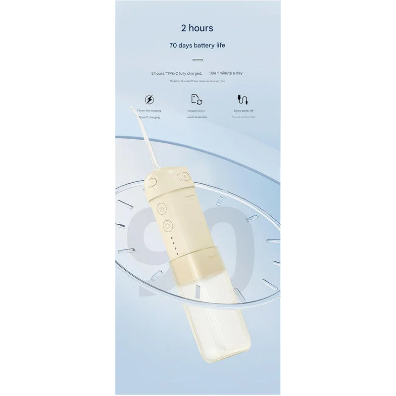 Portable Water Flosser - 70-Day Battery 4 Modes 5 Nozzles