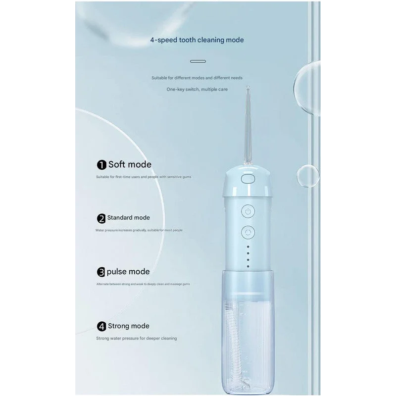 Portable Water Flosser - 70-Day Battery 4 Modes 5 Nozzles