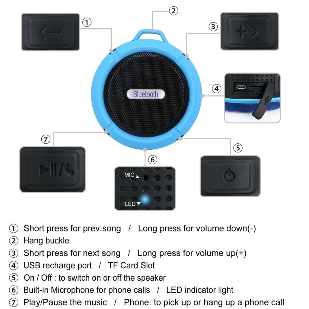 Portable Waterproof Wireless Mini Bluetooth Music Speaker