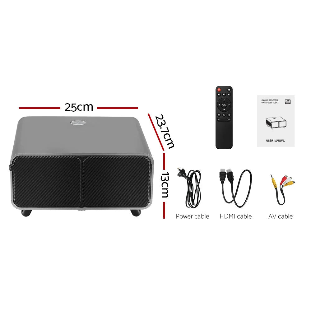Video projector with HDMI ports and compact cinema projector body