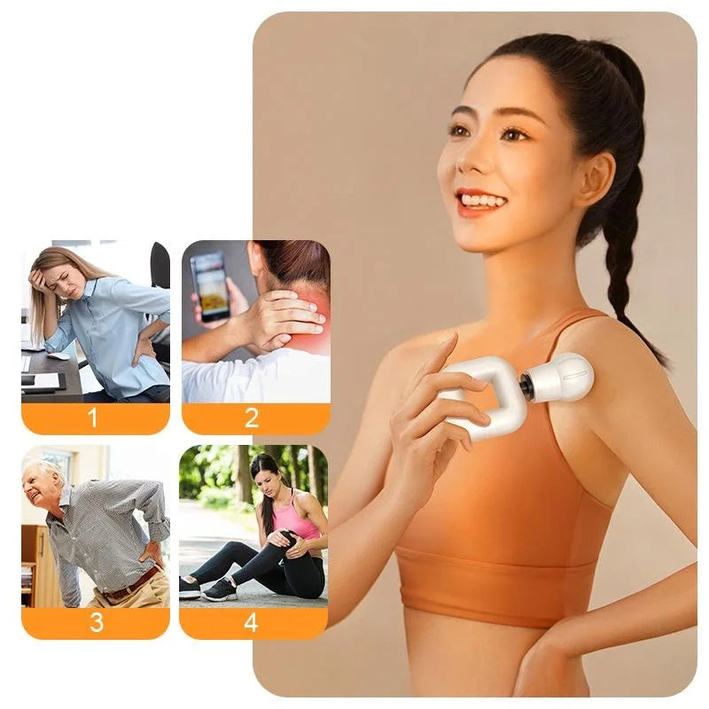 Portable Wireless Fascia Gun For Muscle Relaxation - White