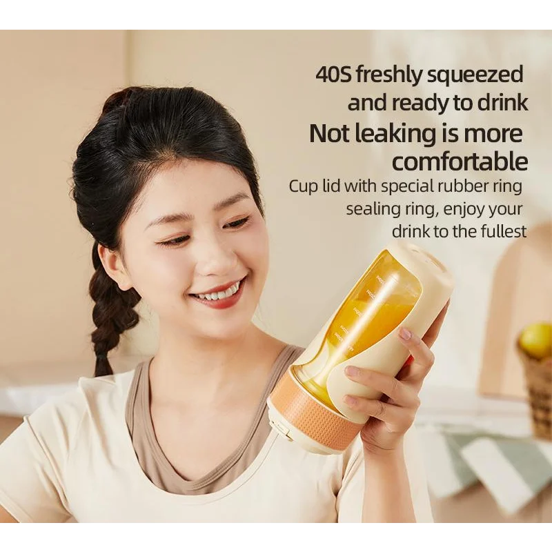 Portable Wireless Juicing Cup - 450ml 6-Blade Ice Crusher