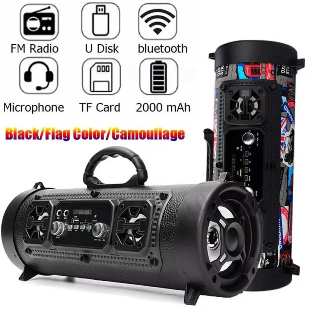 Portable Wireless Speaker - FM Radio USB/TF Playback AUX