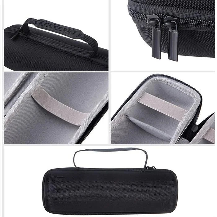 Portable Zipper Case For Jbl Charge 3 Speaker - Black Leather-1915196497486548996