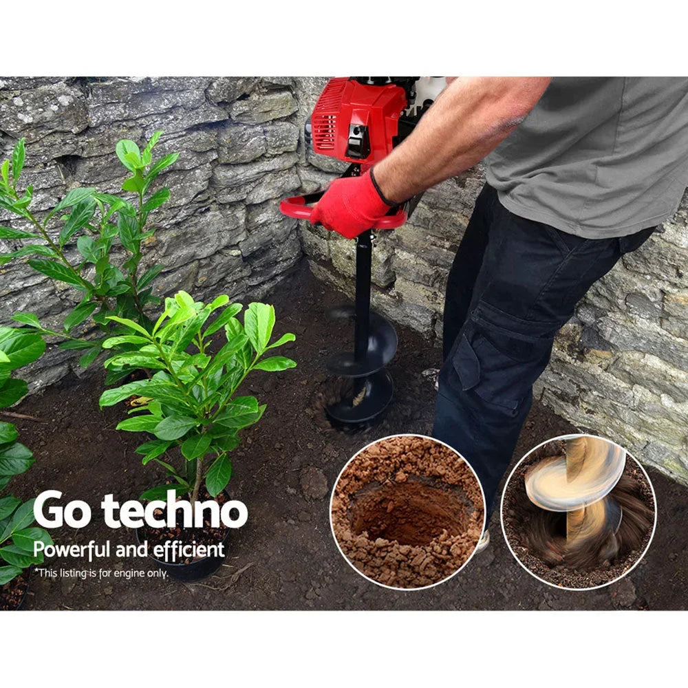 Post Hole Digger 63CC Petrol Motor Only Engine - Red