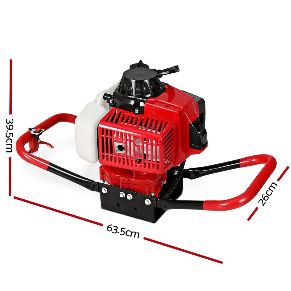 Post Hole Digger 63CC Petrol Motor Only Engine - Red
