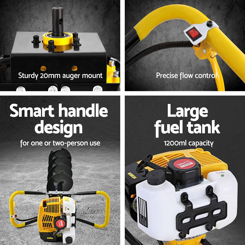 Post Hole Digger 74CC 200MM Petrol Drill Auger