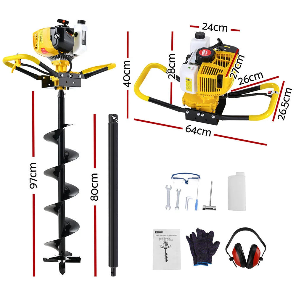Post Hole Digger 74CC 200MM Petrol Drill Auger