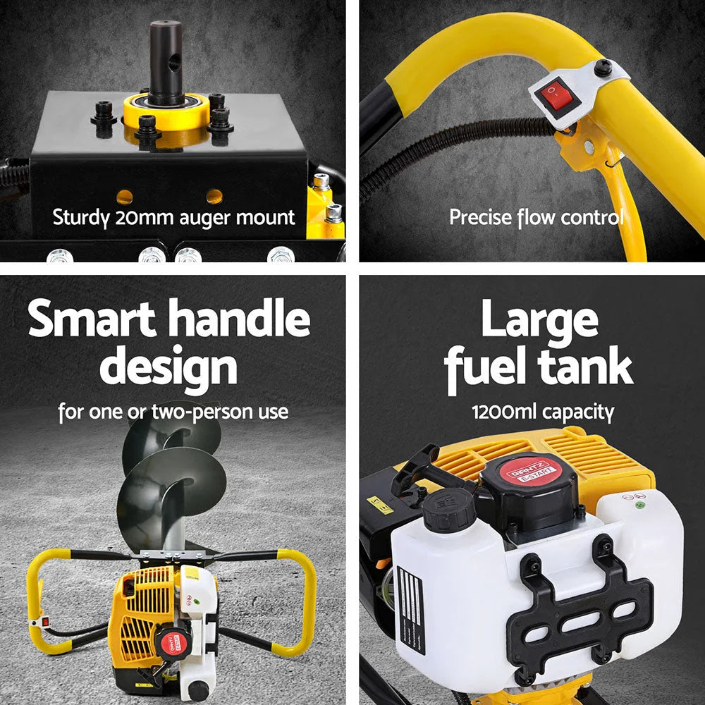 Post Hole Digger 74CC 300MM Petrol Drill Auger