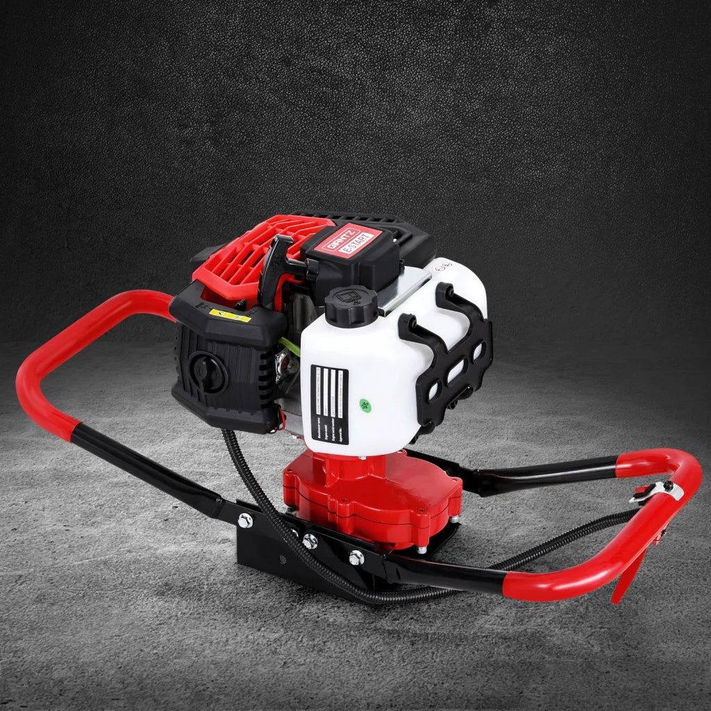 Post Hole Digger Motor 65CC Petrol Engine - Red - Tools