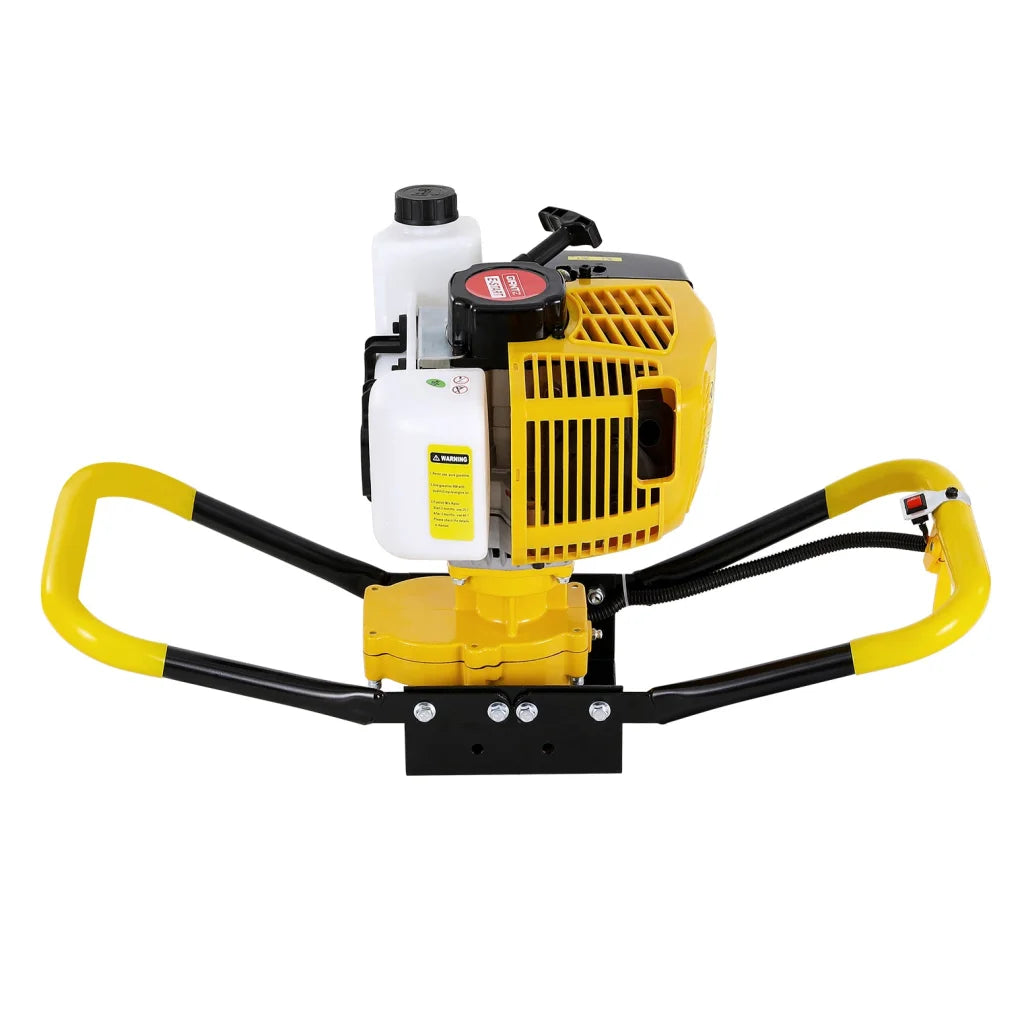 Post Hole Digger Motor 74CC Petrol Engine - Yellow - Tools