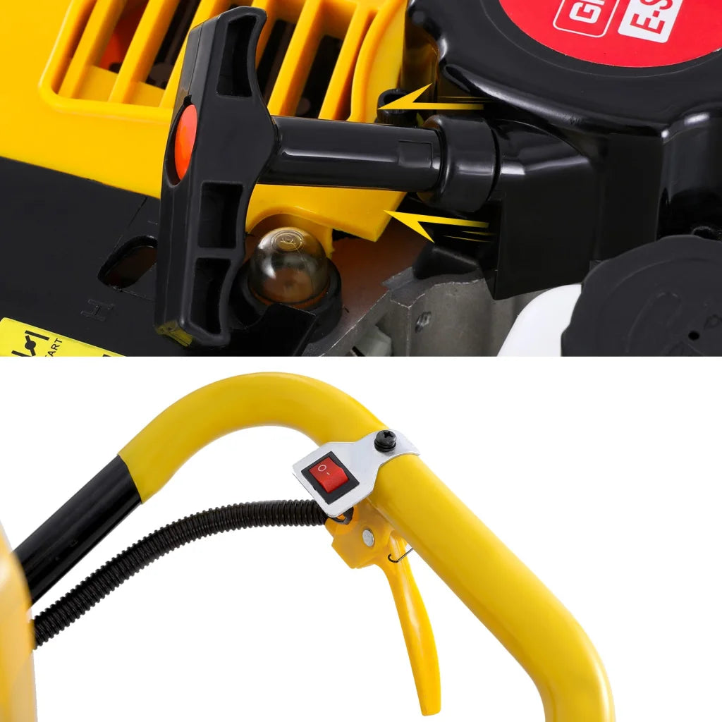 Post Hole Digger Motor 74CC Petrol Engine - Yellow - Tools