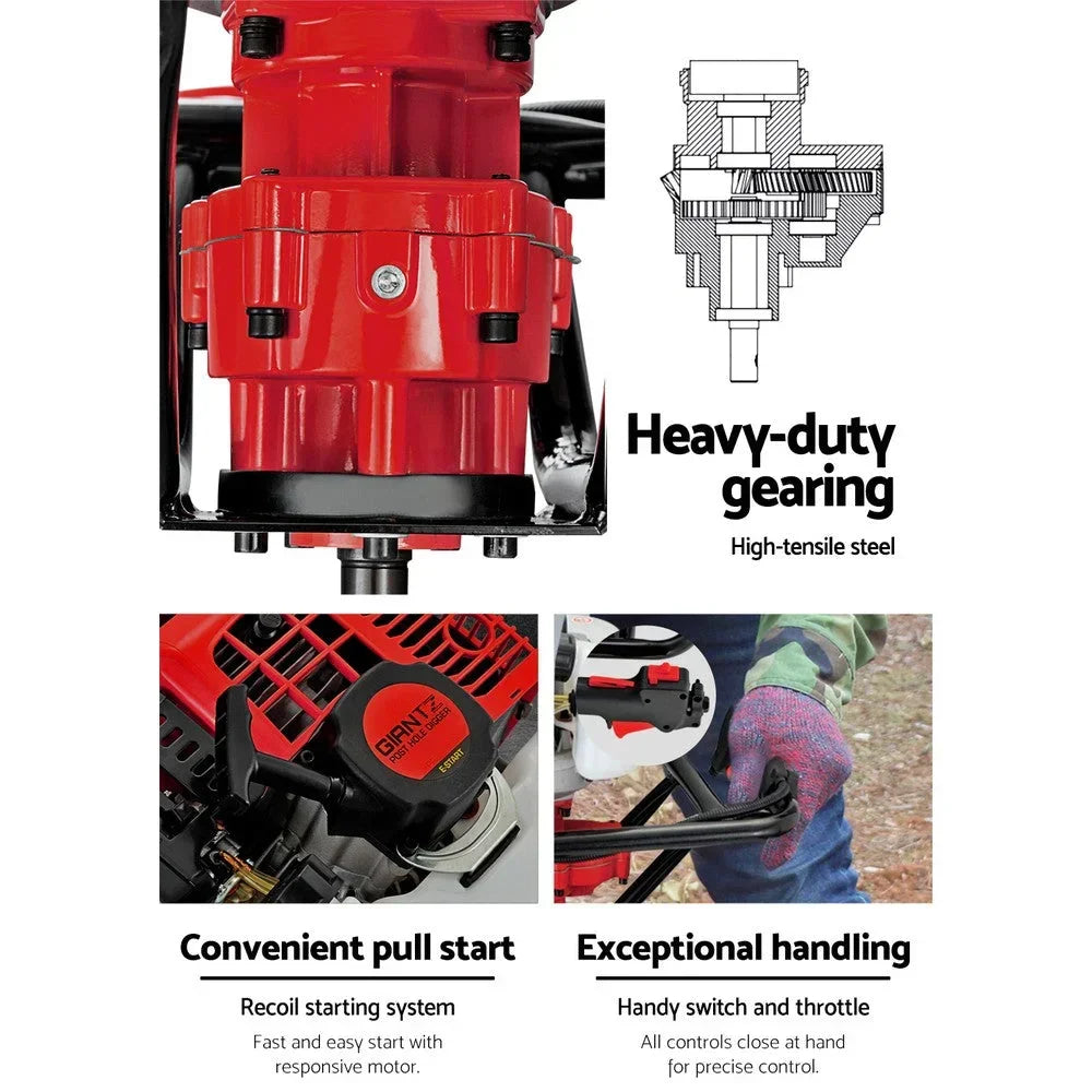Post hole digger with petrol diggers motor complete earth