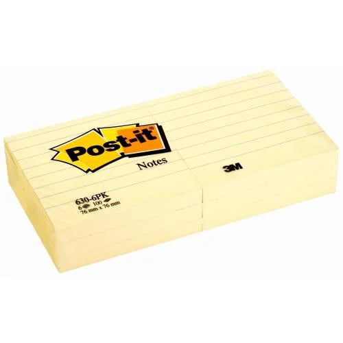 Post-It Ruled Notes Pack of 6 - 630-6PK