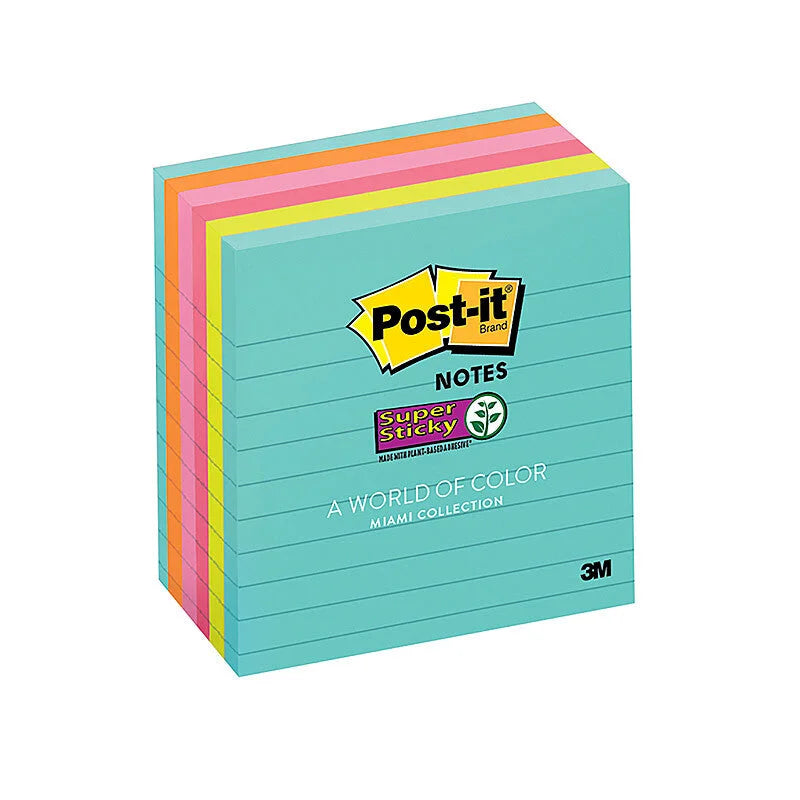 Post-It Super Sticky Notes Miami Pack of 6 - 675-6SSMIA