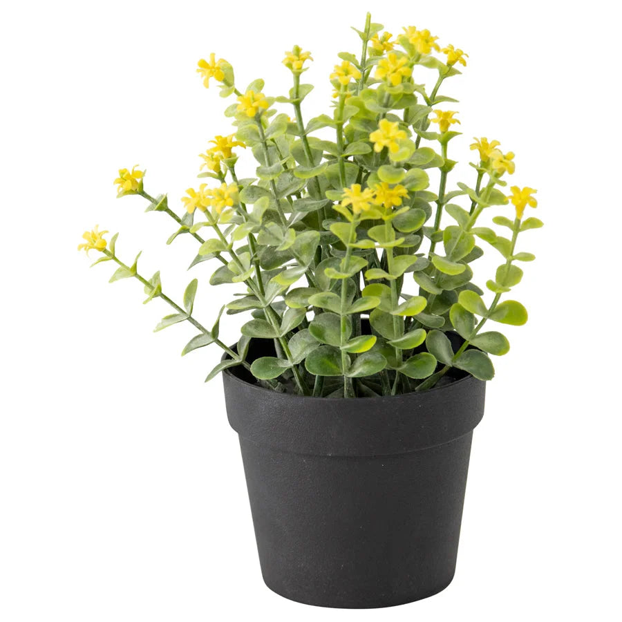 Potted Artificial Plant w Wild Flower 20cm - Home & Garden