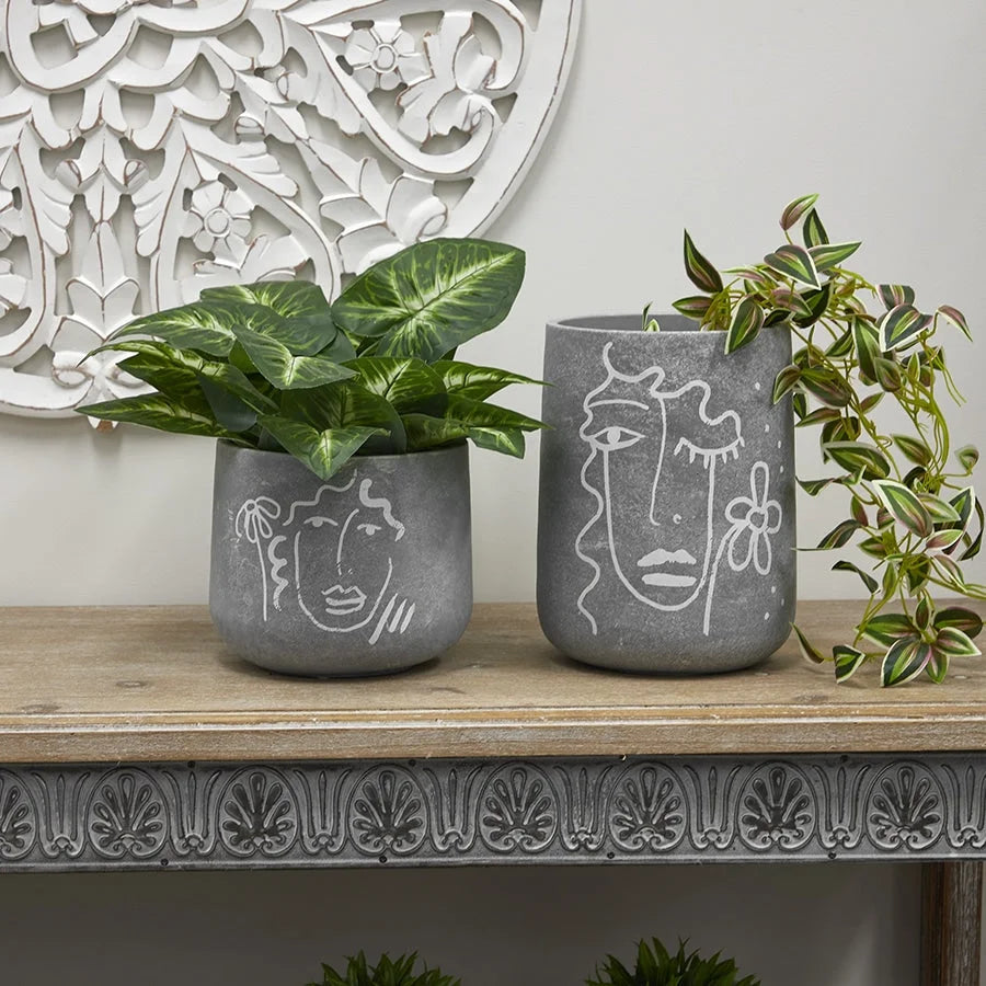 Potted Hanging Artificial Verigated Weeper 72cm - Home &