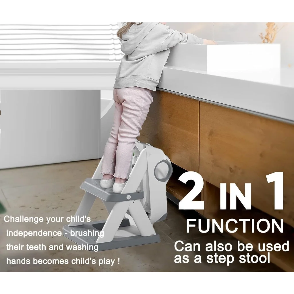 Potty Training Seat Ladder Kids Boys Girls Grey - Baby &