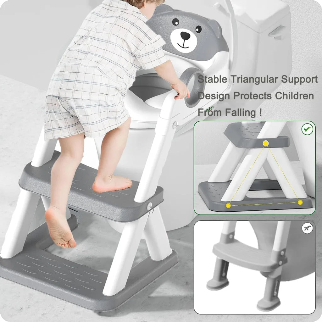 Potty Training Seat Ladder Kids Boys Girls Grey - Baby &