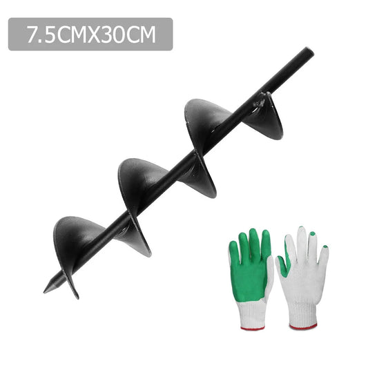 Power Garden Auger Small Earth Planter 75 x 300MM - Black