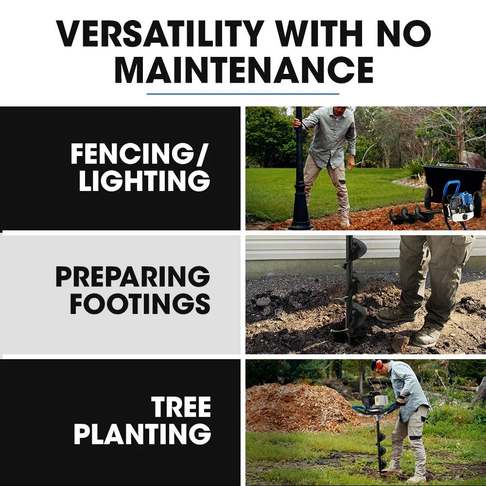 POWERBLADE PD750 52cc 2-Stroke Petrol Post Hole Digger