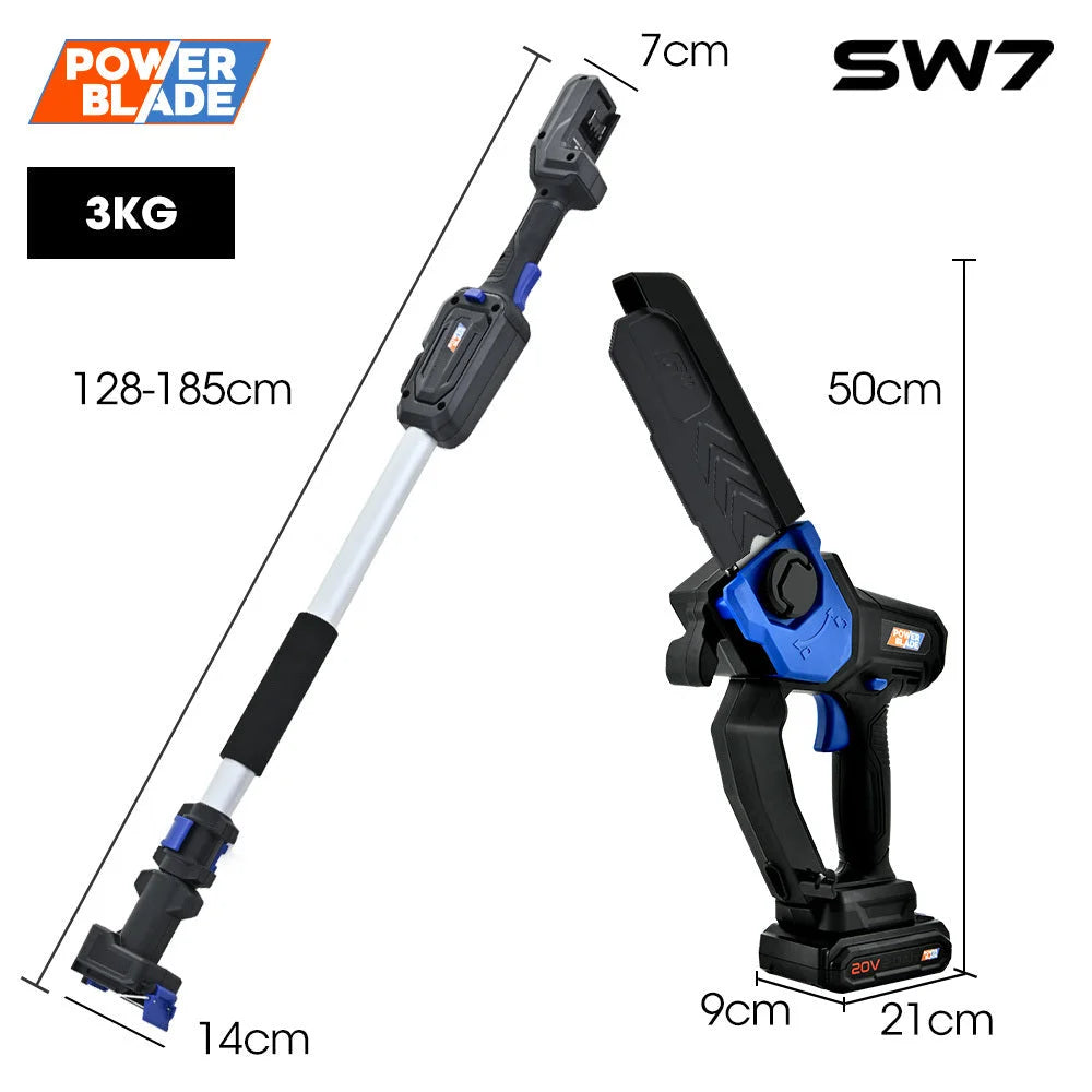 POWERBLADE SW7 20V Cordless Convertible Mini Chainsaw Pole