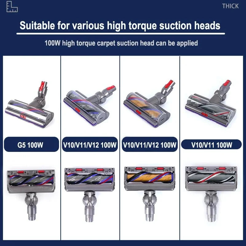 Powerful 100w Suction Head for Dyson V10 / V11 with V-ball